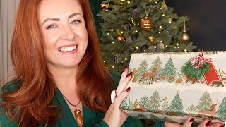 Wrapping Presents by the Crackling Fire 🎄 ASMR 🎄 Paper Unboxing Tape Gifts Decorations [upl. by Pierpont961]