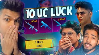 😱 ONLY 10 UC LUCK BGMI  PUBG STREAMERS REACTION SCOUT MORTAL RAGALTOS 🔥 [upl. by Adnahcal]