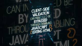 🔒 Clientside vs Serverside Validation Which is better 🤔 music shorts youtube [upl. by Dalohcin]
