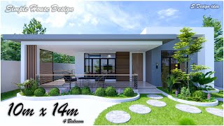 House design idea  10m x 14m 140sqm  4Bedrooms [upl. by Eannaj613]