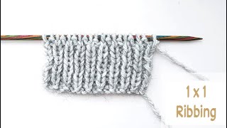 How to Knit SINGLE RIBBING  1x1 Rib Stitch Knitting Pattern  Easy Tutorial for Beginners [upl. by Oiram]