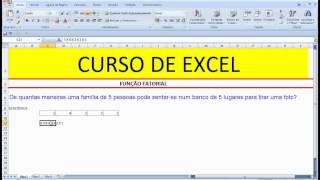 Fatorial Permutação Arranjo Análise Combinatória Método contagem Matemática Função Excel Probabilid [upl. by Roby]