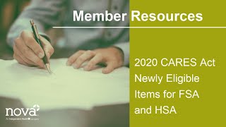 2020 CARES Act Newly Eligible Items for FSA and HSA [upl. by Annaek]