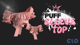 Designing a Trendy Puff Sleeve Ruffle Crop Top in CLO3D [upl. by Naenaj554]