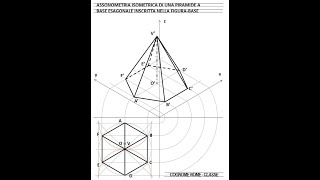 Assonometria isometrica di una piramide a base esagonale [upl. by Sakhuja856]