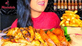 ASMR NANDOS MUKBANG REAL EATING SOUNDS UK MUKBANG [upl. by Cirdnek]