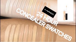 MAC STUDIO FIX 24HOUR CONCEALER SWATCHES  DARKSKIN amp LIGHTSKIN Shades [upl. by Ayaj328]