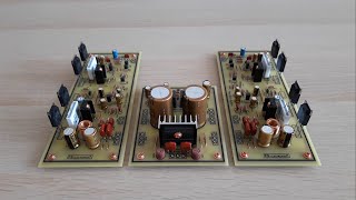 Homemade 2x120W Audio Amplifier with Sanken 2SA1695  2SC4468 transistors [upl. by Einnahc362]