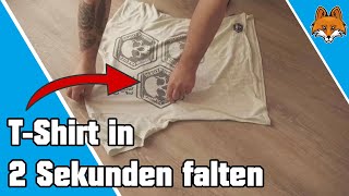 TShirt falten in 2 Sekunden  schneller Trick 👕 [upl. by Enyalb773]