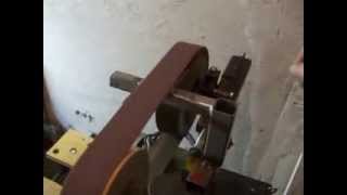 Szalagcsiszoló élező gép házilag készült homemade belt Sander [upl. by Eicram]