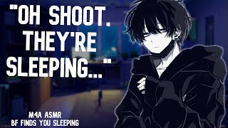 ASMR Boyfriend Finds You Sleeping in His Bed Sleep Aid Cuddles M4A Boyfriend ASMR [upl. by Chard]