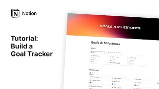 Build a Notion Goal Tracker Tutorial  Template [upl. by Ahsirtap]