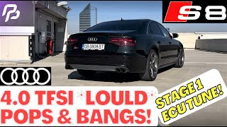 Audi S8 D4 LOUD POPSampBANGS  STAGE 1 ECU TUNE HDR [upl. by Paulsen926]