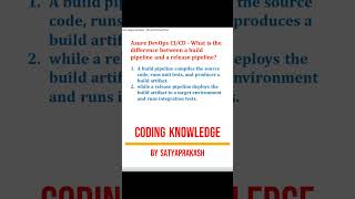 Azure DevOps CICD Build Pipeline Release Pipeline and Artifacts shorts short CodingKnowledge [upl. by Santos]