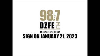 DZFEFM 987 MHz Sign ON January 21 2023 [upl. by Evy]