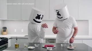 How To Cook Steak Fathers Day Edition  Cooking with Marshmello [upl. by Lotti]