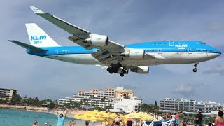 St Martin Airport SXM Princess Juliana Airport Jumbo Jet Boeing 747 Landings St Martin [upl. by Sybley]