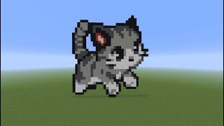 How to make a Cute Cat pixel art in Minecraft [upl. by Lehte]