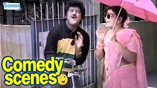 Rajahuli comedy scenes in bus chikkanna kannada comedy  Rajahuli Movie  Kannada Comedy Scenes [upl. by Lleuqram]