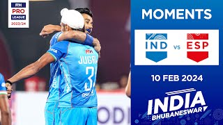 FIH Hockey Pro League 202324 Moments  India vs Spain Men [upl. by Ellecrag]