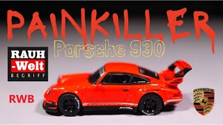 The PAINKILLER PORSCHE 930 RWB By TARMAC 164th scale review [upl. by Acinorahs131]