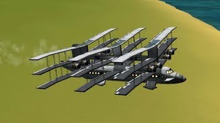 KSP  TriTriplane Caproni Ca60 Semi Replica  18 Winged Airliner [upl. by Metts606]