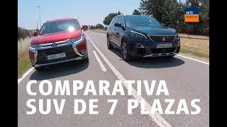 Mitsubishi Outlander Vs Peugeot 5008  Comparativa SUV de 7 plazas  AutoScout24 [upl. by Cykana]