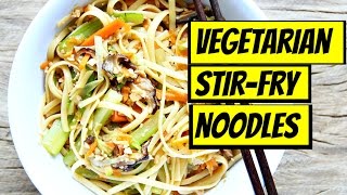 VEGETABLE CHINESE STIRFRY NOODLES VEGAN [upl. by Goodkin]