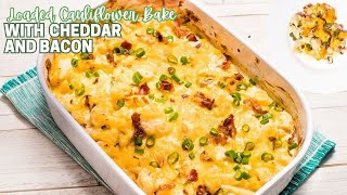 The Best Loaded Cauliflower Bake with Cheddar and Bacon  Low Carb amp Keto Recipe  LowCarbSpark [upl. by Linus146]