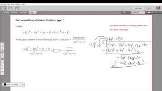 Polynomial long division  problem type 3 [upl. by Lello]