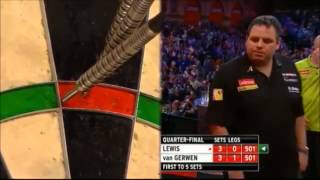 PDC World Darts Championships 2013 Quarter Finals van Gerwen VS Lewis [upl. by Donatelli]