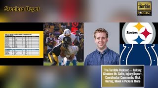 The Terrible Podcast — Talking Steelers Vs Colts Injuries Coordinator Comments Nick Herbig Picks [upl. by Solokin369]