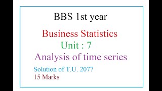 BBS 1stBusiness StatisticsUnit7 [upl. by Lema]