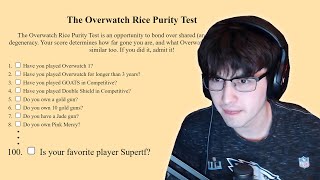 Super takes the Overwatch Rice Purity Test [upl. by Jaala]