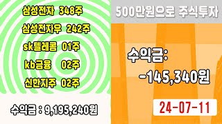 500만원으로 주식투자 삼성증권 기업은행 신한지주를 매도하였습니다 [upl. by Selmore572]