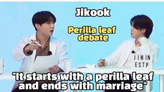 Jungkook and perilla leaves debate explained  jikook Jikook [upl. by Pius]