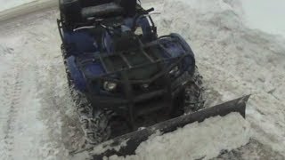 Plowing with ATV Yamaha Kodiak 450 [upl. by Notyalc]