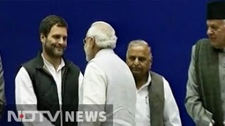 PM Narendra Modi Rahul Gandhi shake hands on Sharad Pawars birthday [upl. by Skutchan718]