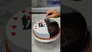 lovers cake new designing youtube youtubeshorts shorts [upl. by Fronniah]