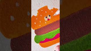 🎨ASMR doodle puppy and hamburg with me🍔♡shorts [upl. by Adnimra680]