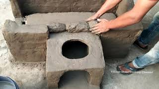 How to make a 2 in 1 wood stove from beautiful red bricks [upl. by Yvan]