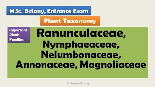 MSc Botany Entrance  Angiosperm Families  Important Notes [upl. by Sadick205]