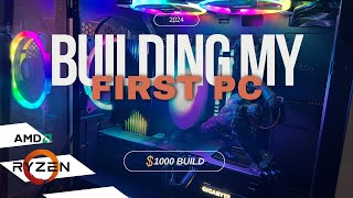 1000 Gaming PC Build 2024  Building my first PC [upl. by Sholley]