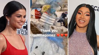 Cardi B REACTS to Selena Gomezs Baby Gift [upl. by Anaira]