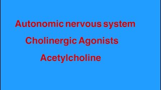 Cholinergic agonists  acetylcholine [upl. by Berti527]