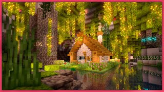 How to Build a Lush Cave Starter House  Minecraft Tutorial [upl. by Enelyahs]