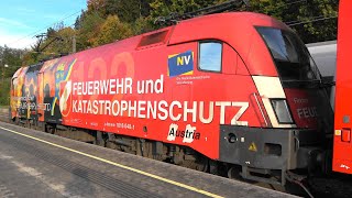 🍁🍂IC119 Bodensee Güterzüge Railjet DostoZüge mit NÖ👨‍🚒 Feuerwehr Taurus in Feldkich Amberg [upl. by Brownley]