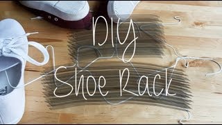 DIY Shoe Rack Wire Hangers [upl. by Saxon]