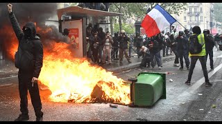 1erMai  Les images des scènes de tension pendant les manifestations à Paris [upl. by Beauchamp]