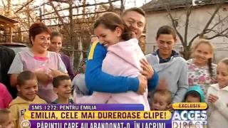 Părinții Emiliei cei care au abandonato în lacrimi la întâlnirea fiicei lor [upl. by Elleimac]